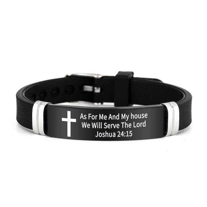 Cross & Scripture Silicone Bracelet Set (Inspirational Faith Wristband)