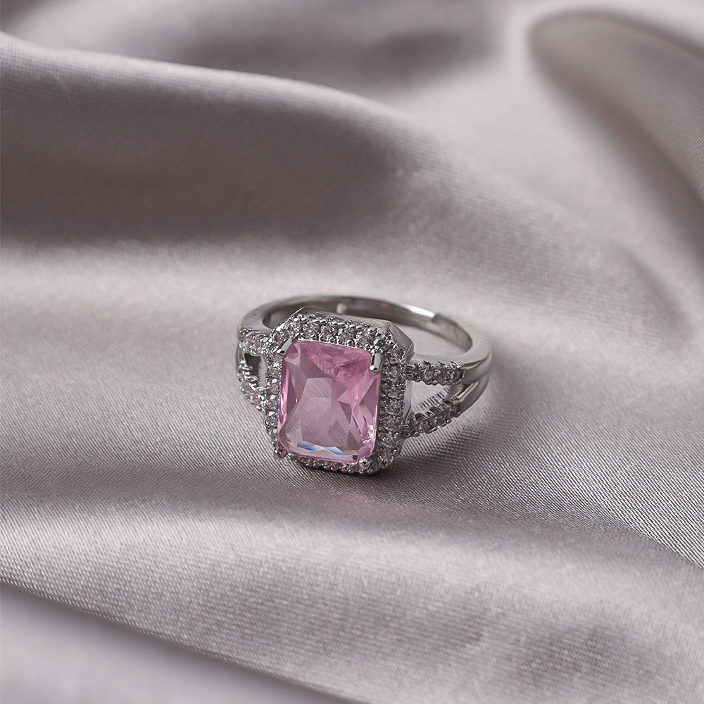 Emerald-Cut Diamond Open Ring (Vintage Luxury Pavé Band)
