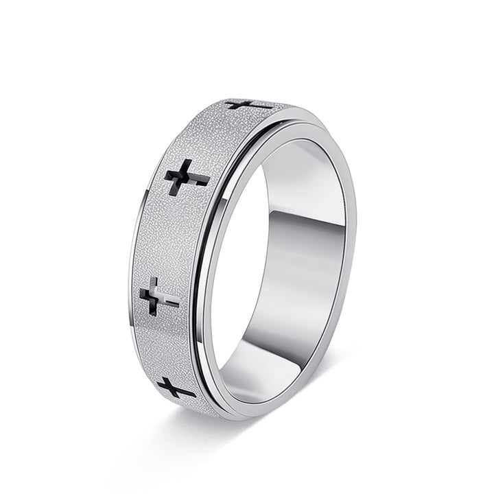 Cross Pattern Matte Spinner Ring (2 Colors Unisex Anxiety Band)