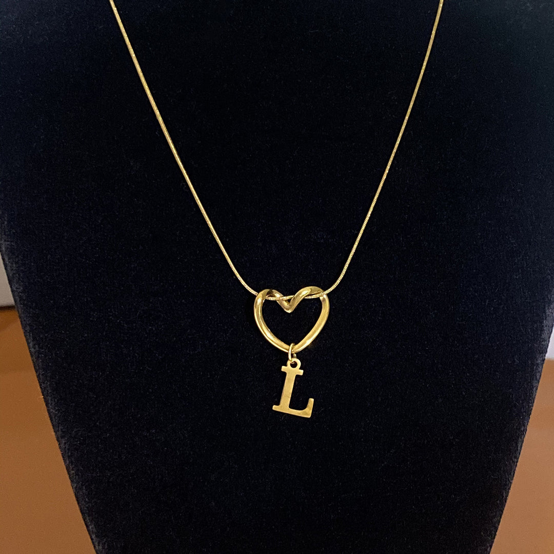 Heart & Initial Choker Set (Light Luxury Niche Personalized Necklace)