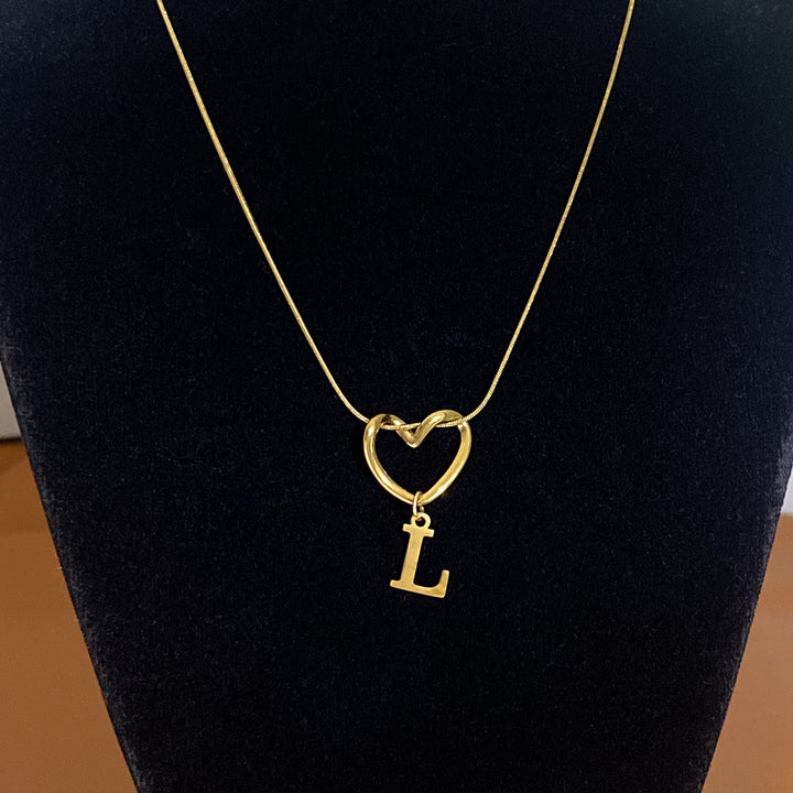Heart & Initial Choker Set (Light Luxury Niche Personalized Necklace)