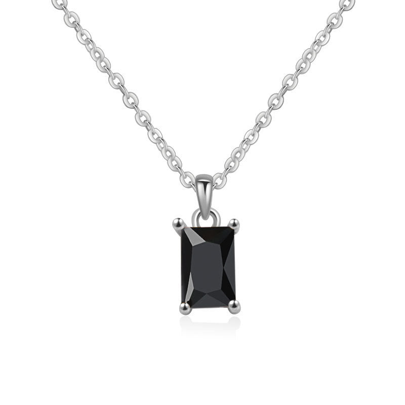 Multicolor Rectangular Diamond Pendant Necklace
