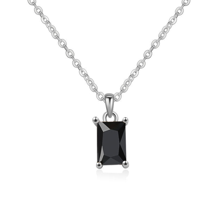 Multicolor Rectangular Diamond Pendant Necklace