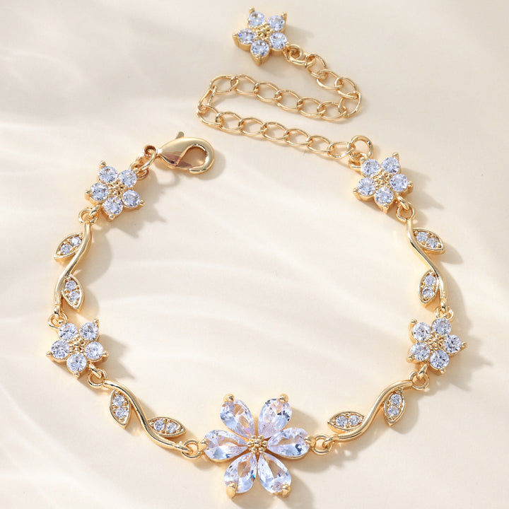Pink Flower Cluster Vine Bracelet (Sweet Girl Vibe Choker)
