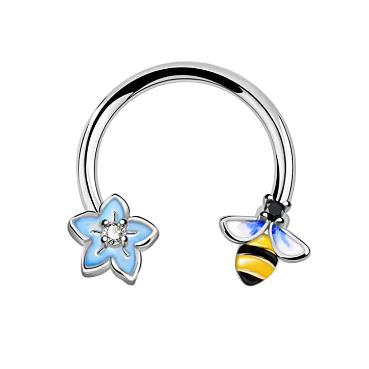 Whimsical Animal & Plant C-Shaped Nose Ring Set (Light Luxury Niche Cute Nose/Ear Piercing)