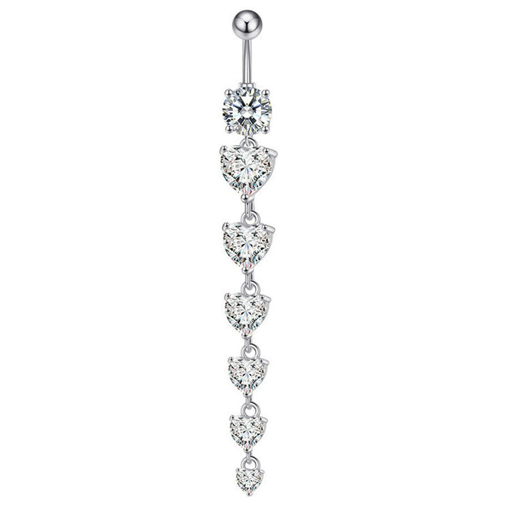 S925 Silver Diamond Pendant Belly Button Ring (Sweet-Cool Luxury Multi-Style)