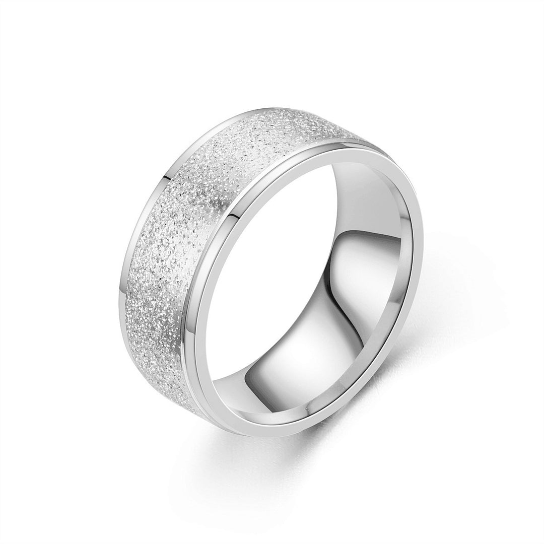 Matte Spark Wide Band Plain Ring