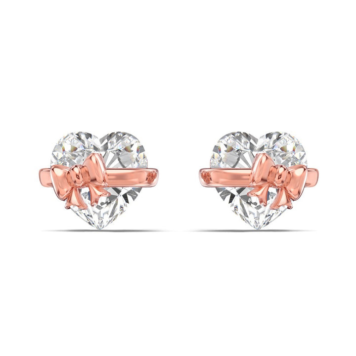 Heart Diamond Bow Jewelry Set (Earrings, Necklace, Ring Delicate Luxury Accessories)