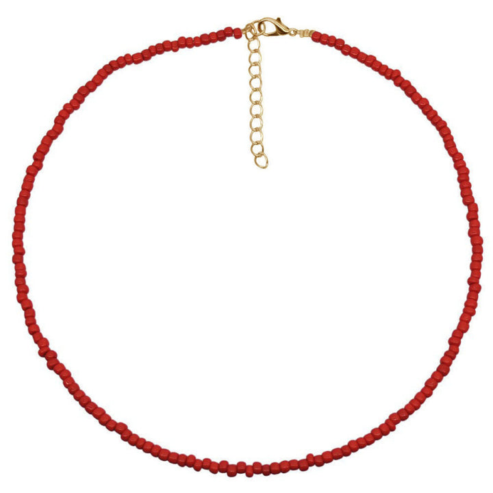 Macaron Frosted Mini Bead Choker, Multi-Color Simple Adjustable Thin Beaded Clavicle Necklace