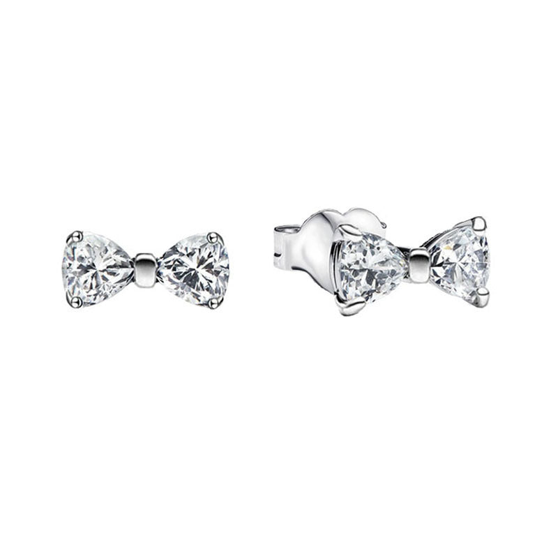 Pave Diamond Bowknot Light Luxury Jewelry Set (Necklace + Bracelet + Earrings + Ring)