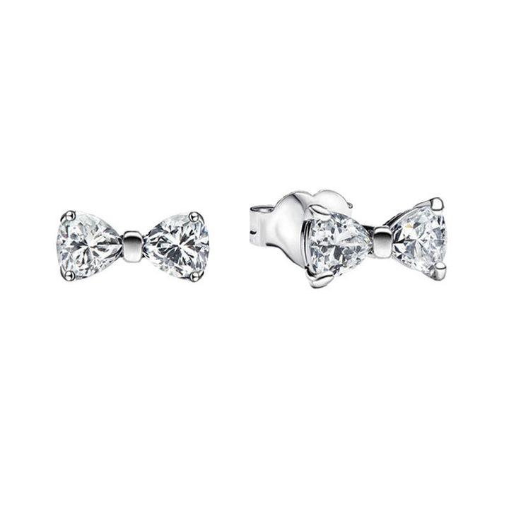 Pave Diamond Bowknot Light Luxury Jewelry Set (Necklace + Bracelet + Earrings + Ring)