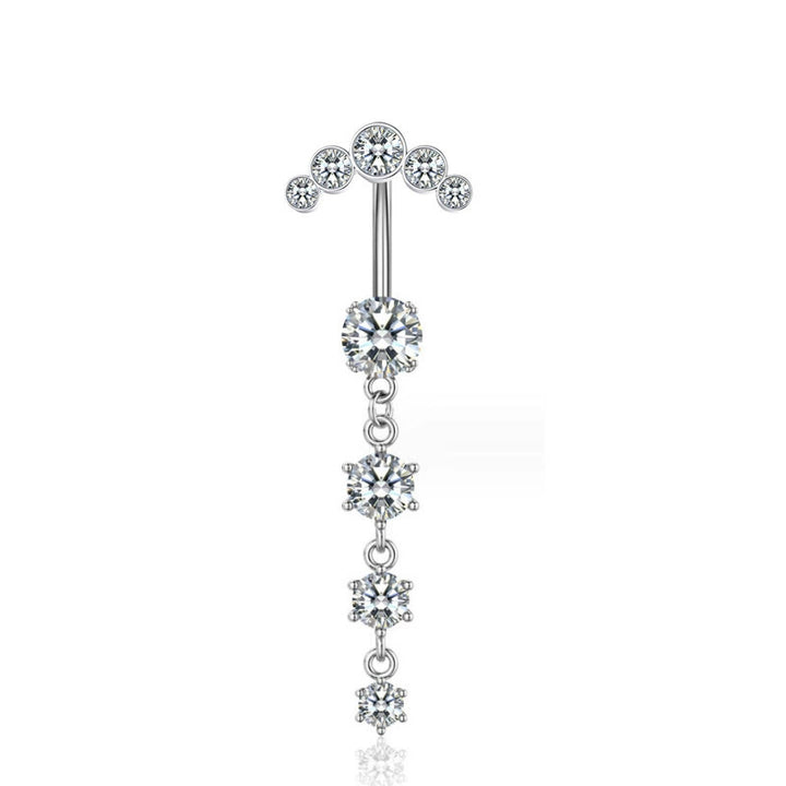 S925 Silver Diamond Pendant Belly Button Ring (Sweet-Cool Luxury Multi-Style)