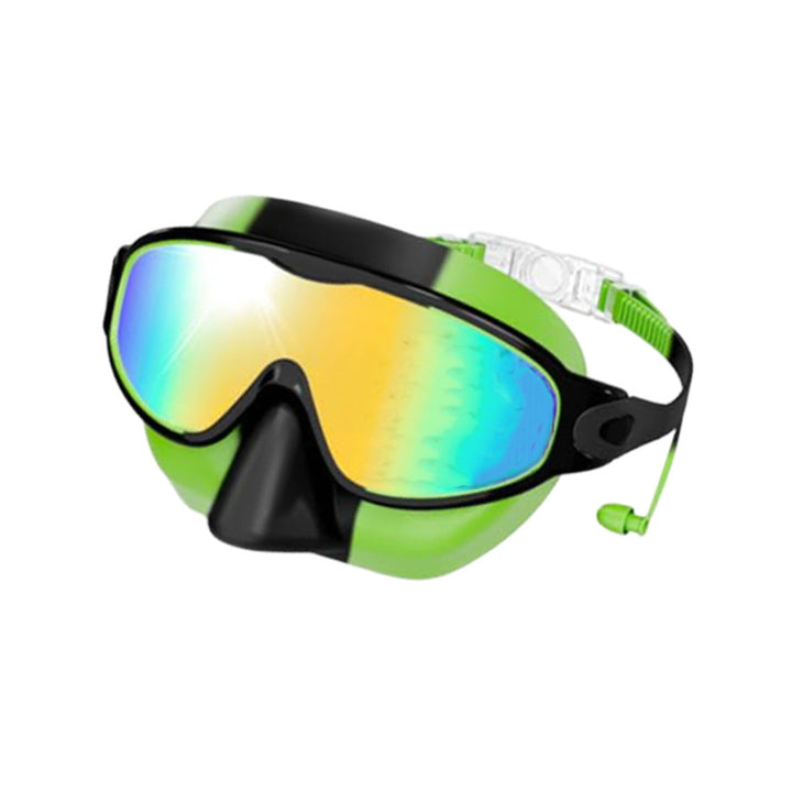 Large Frame Anti-fog Diving Goggles, Adult & Kids Size Swim Mask with Earplug & Nose Clip, Multi-color Options