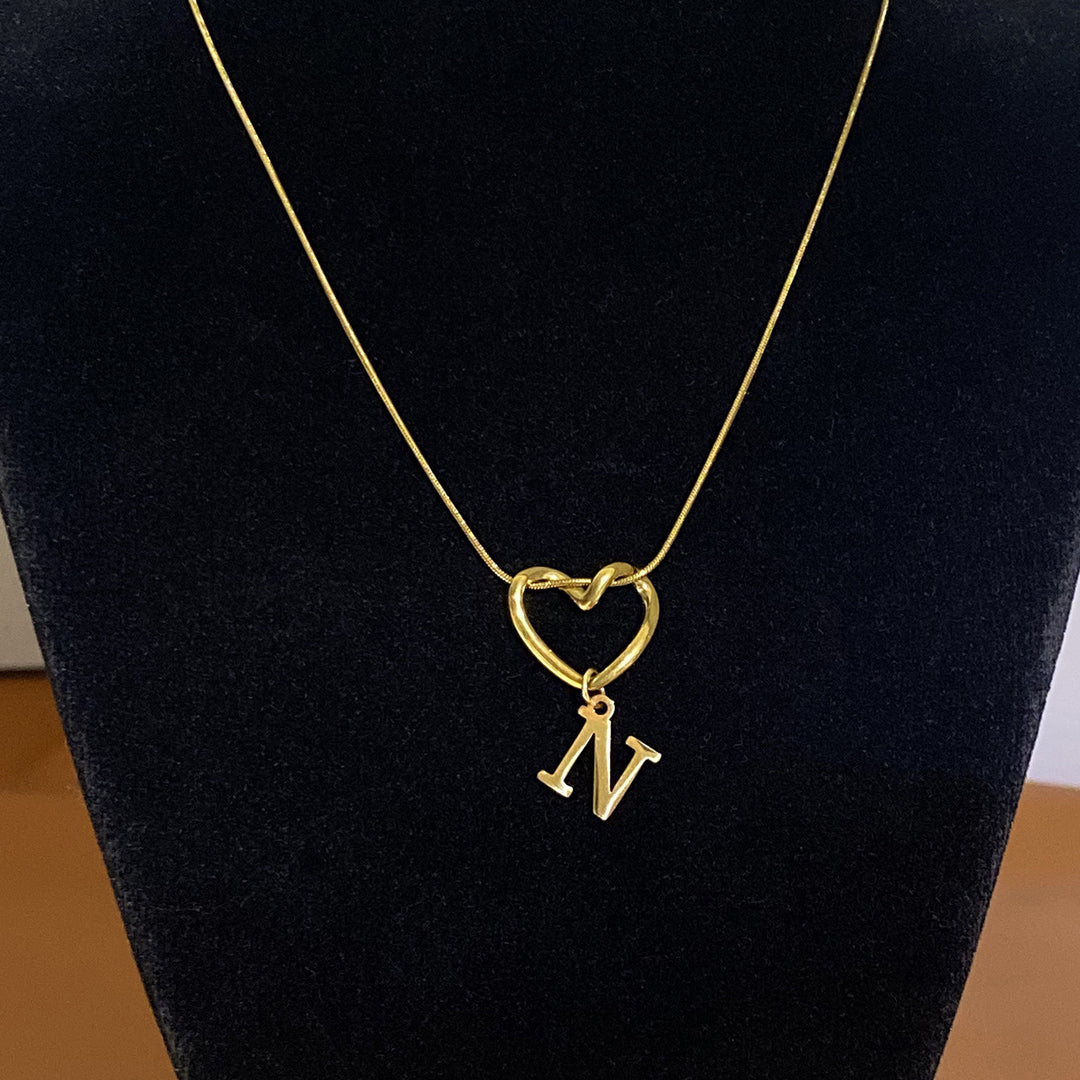 Heart & Initial Choker Set (Light Luxury Niche Personalized Necklace)