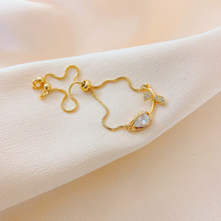 Tulip Gemstone Adjustable Bracelet Set (Light Luxury Niche Fresh Wrist Jewelry)