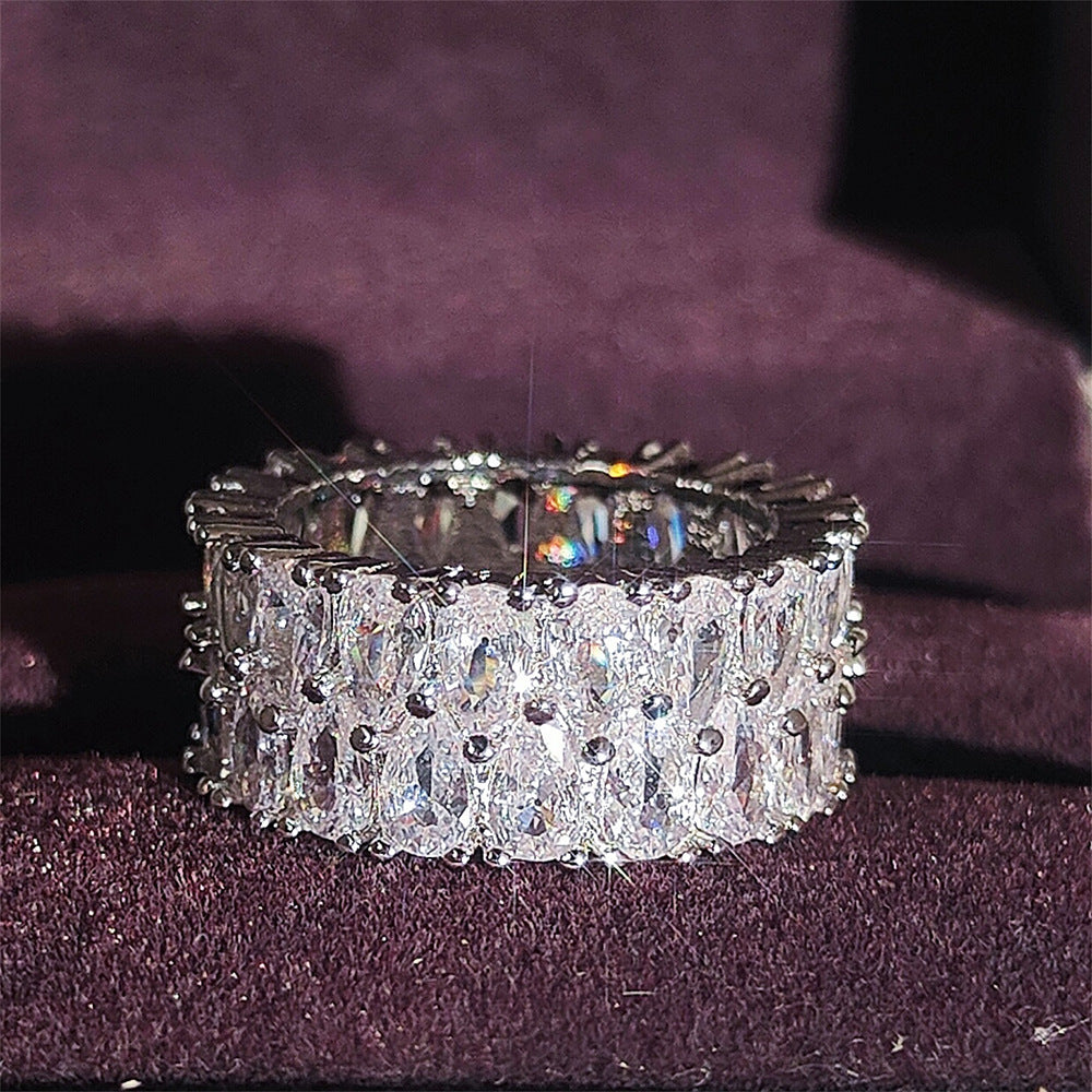 Double-Row Marquise Diamond Eternity Band (Luxury Daily Wear Wide Statement Ring)