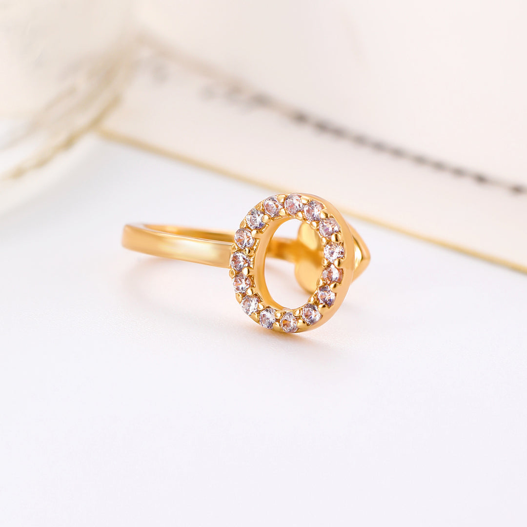 A-Z 26 Letters Paved Diamond Ear Cuffs, Adjustable Diamond Ear Cuffs For Non-Pierced Ears