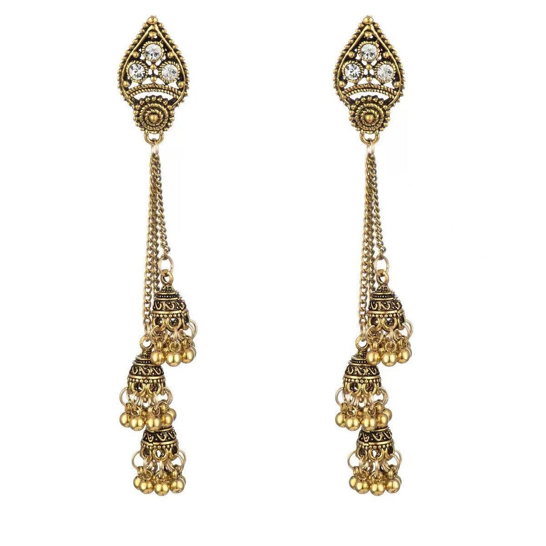 Vintage Ethnic Bell Long Tassel S925 Silver Earrings, Peacock, Crescent & Fan Exotic Drop Earrings, Multiple Styles, Gold & Silver Two Tones