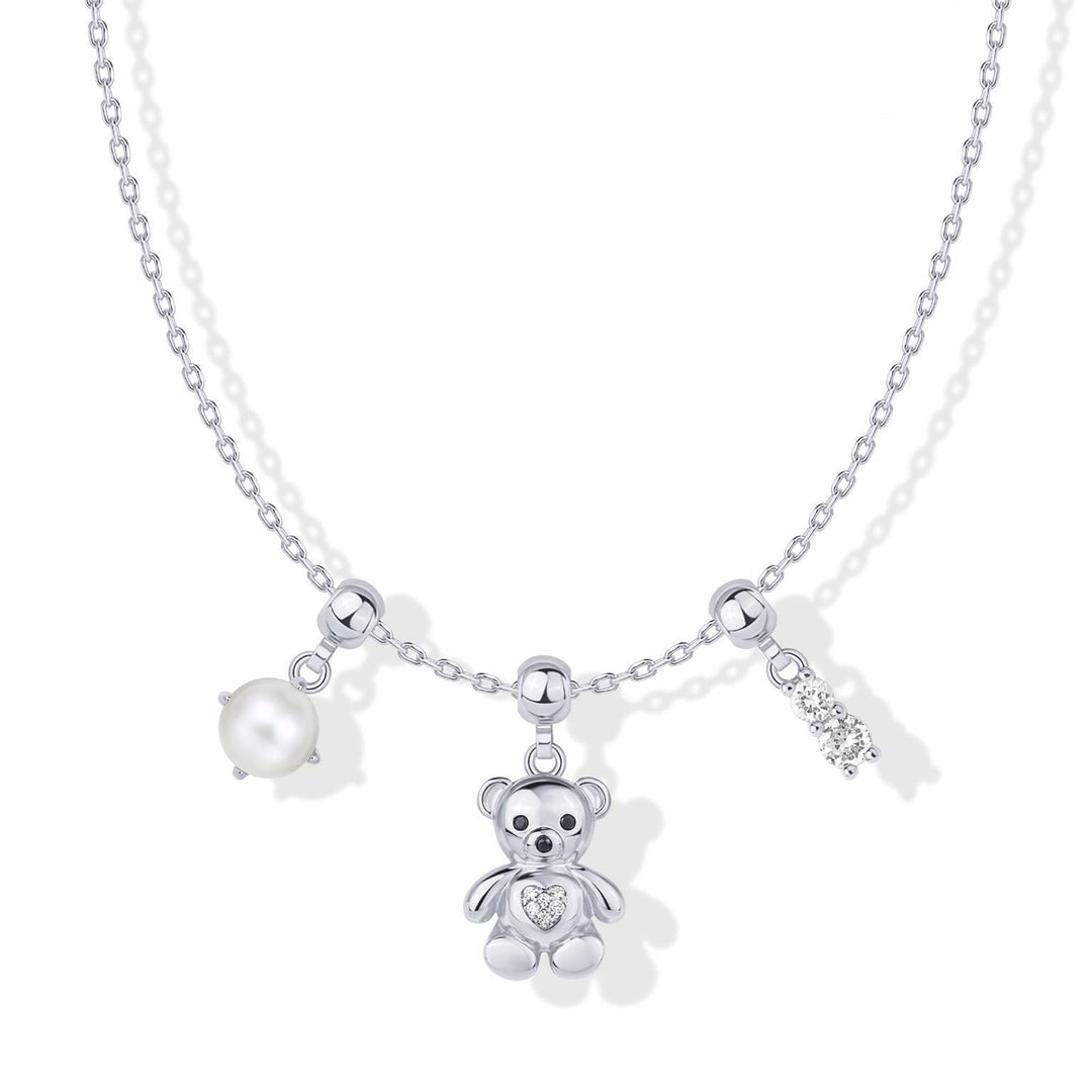 Slidable Triple Charms Beaded Collarbone Necklace, 8 Themed DIY Pendant Sets, Gold & Silver Two Tones Available