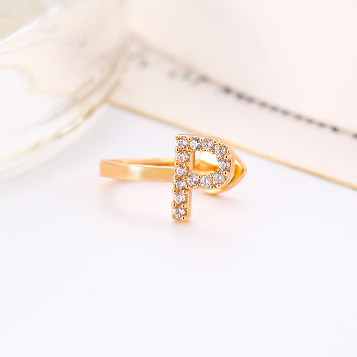 A-Z 26 Letters Paved Diamond Ear Cuffs, Adjustable Diamond Ear Cuffs For Non-Pierced Ears