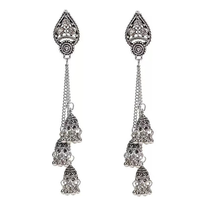 Vintage Ethnic Bell Long Tassel S925 Silver Earrings, Peacock, Crescent & Fan Exotic Drop Earrings, Multiple Styles, Gold & Silver Two Tones