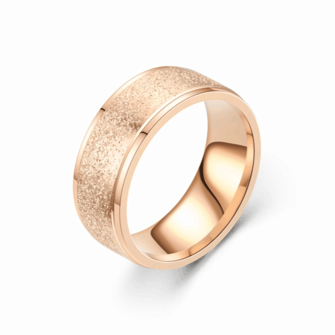 Matte Spark Wide Band Plain Ring