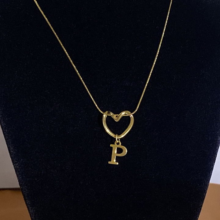 Heart & Initial Choker Set (Light Luxury Niche Personalized Necklace)