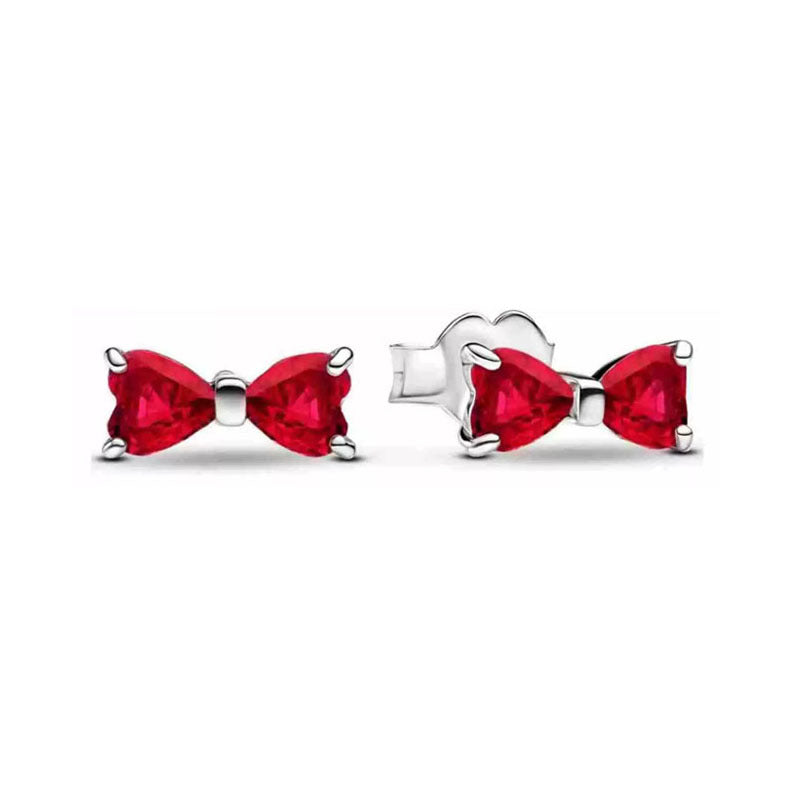 Pave Diamond Bowknot Light Luxury Jewelry Set (Necklace + Bracelet + Earrings + Ring)