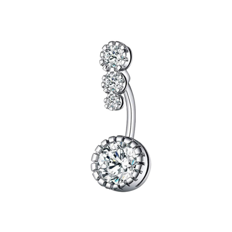 S925 Silver Diamond Pendant Belly Button Ring (Sweet-Cool Luxury Multi-Style)