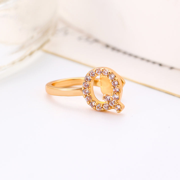 A-Z 26 Letters Paved Diamond Ear Cuffs, Adjustable Diamond Ear Cuffs For Non-Pierced Ears