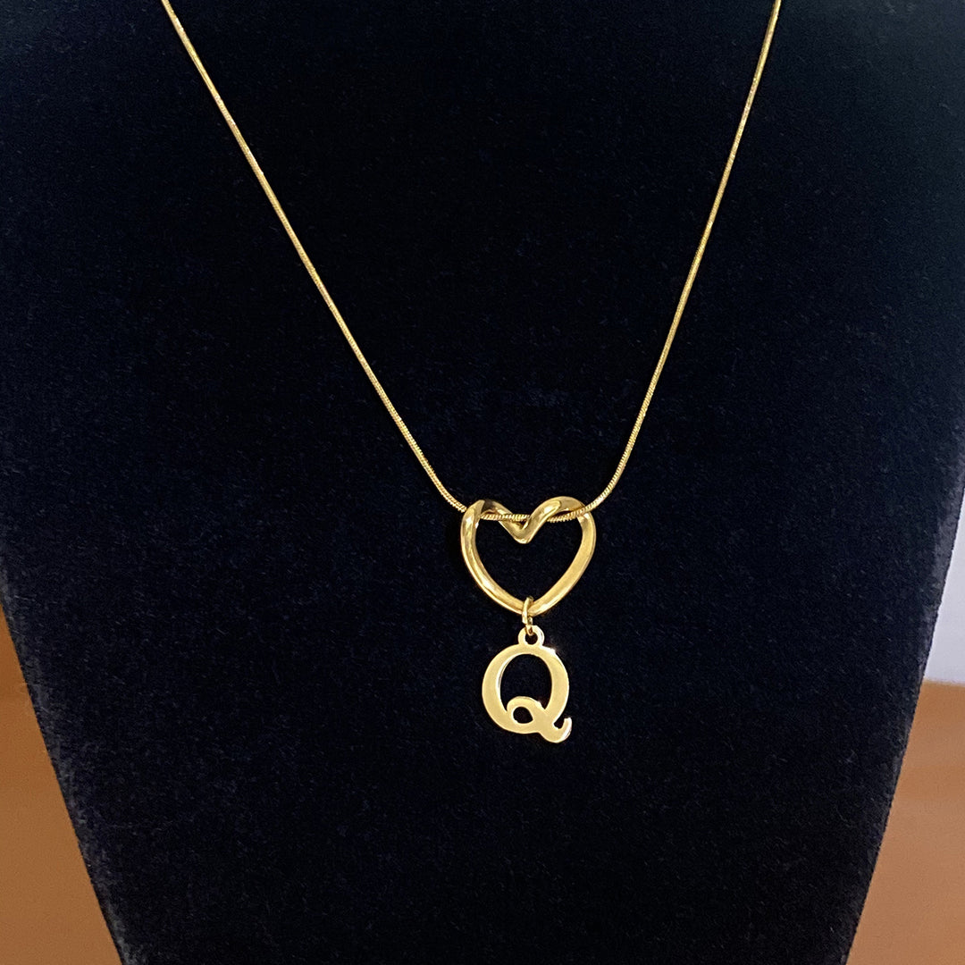 Heart & Initial Choker Set (Light Luxury Niche Personalized Necklace)