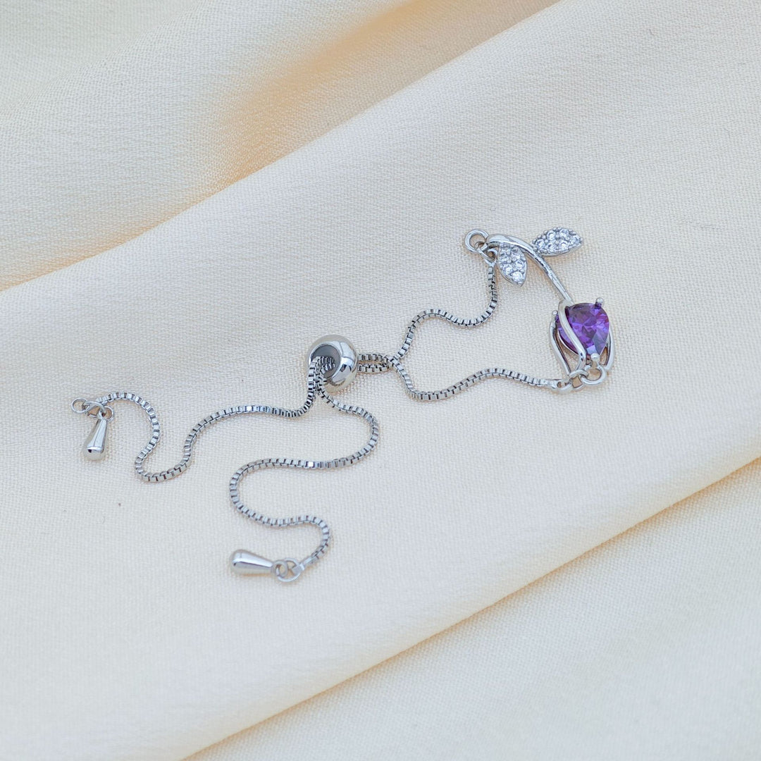 Tulip Gemstone Adjustable Bracelet Set (Light Luxury Niche Fresh Wrist Jewelry)