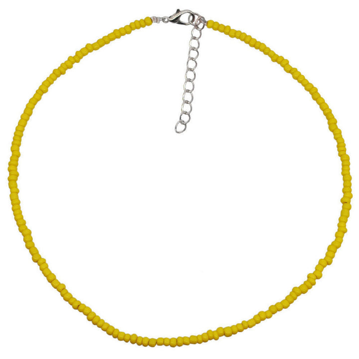 Macaron Frosted Mini Bead Choker, Multi-Color Simple Adjustable Thin Beaded Clavicle Necklace