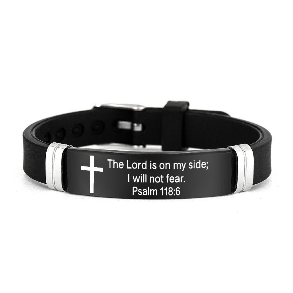 Cross & Scripture Silicone Bracelet Set (Inspirational Faith Wristband)