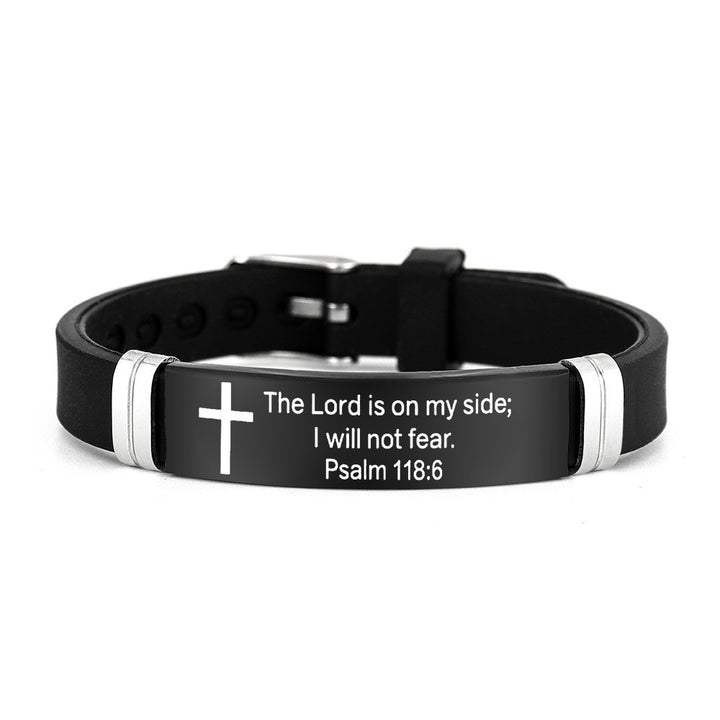 Cross & Scripture Silicone Bracelet Set (Inspirational Faith Wristband)