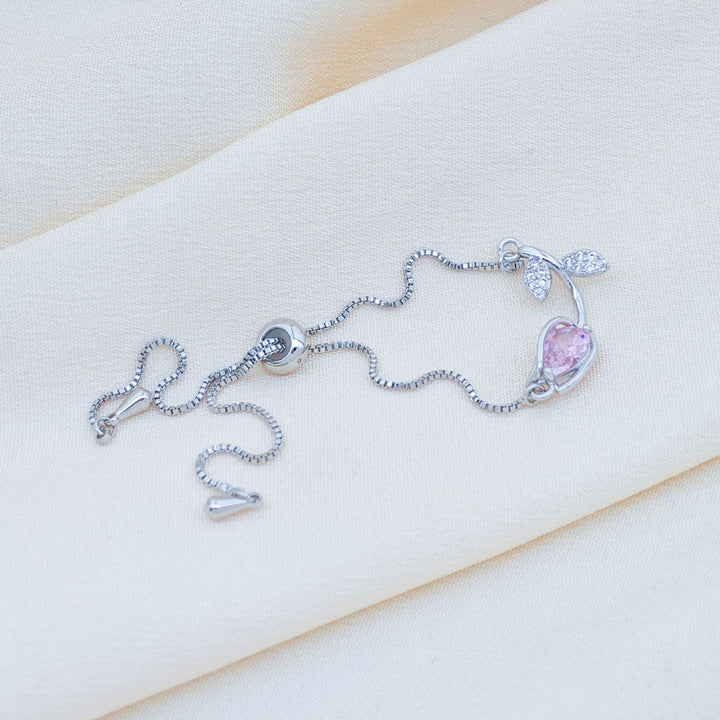 Tulip Gemstone Adjustable Bracelet Set (Light Luxury Niche Fresh Wrist Jewelry)