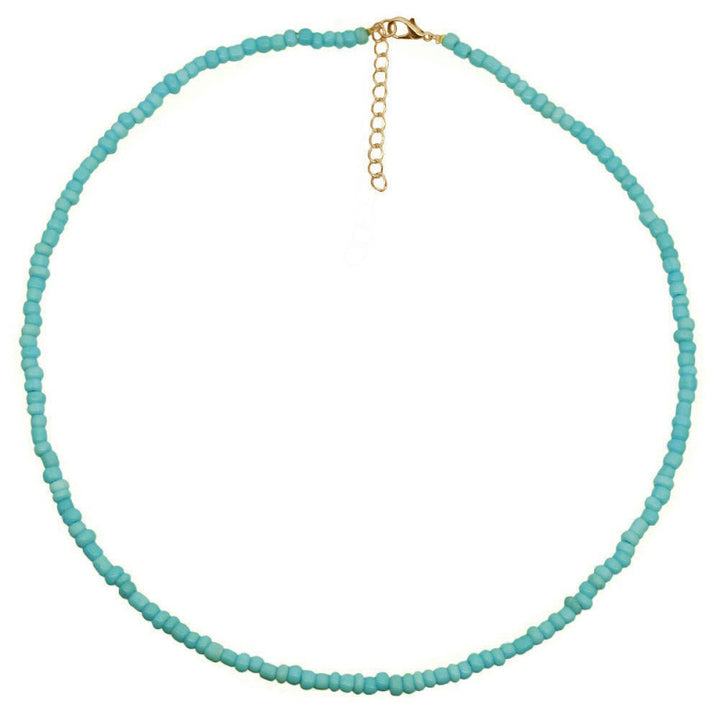 Macaron Frosted Mini Bead Choker, Multi-Color Simple Adjustable Thin Beaded Clavicle Necklace