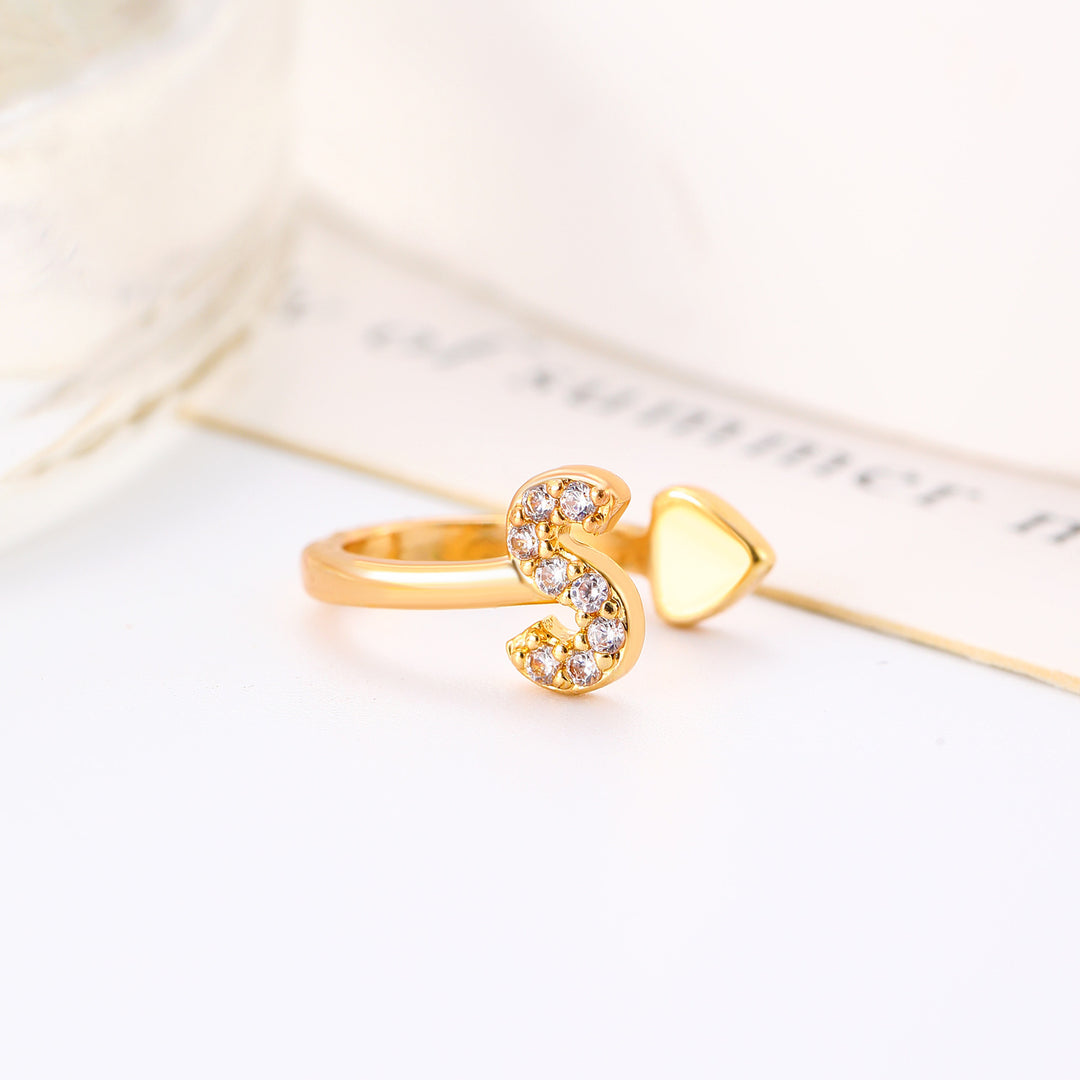 A-Z 26 Letters Paved Diamond Ear Cuffs, Adjustable Diamond Ear Cuffs For Non-Pierced Ears