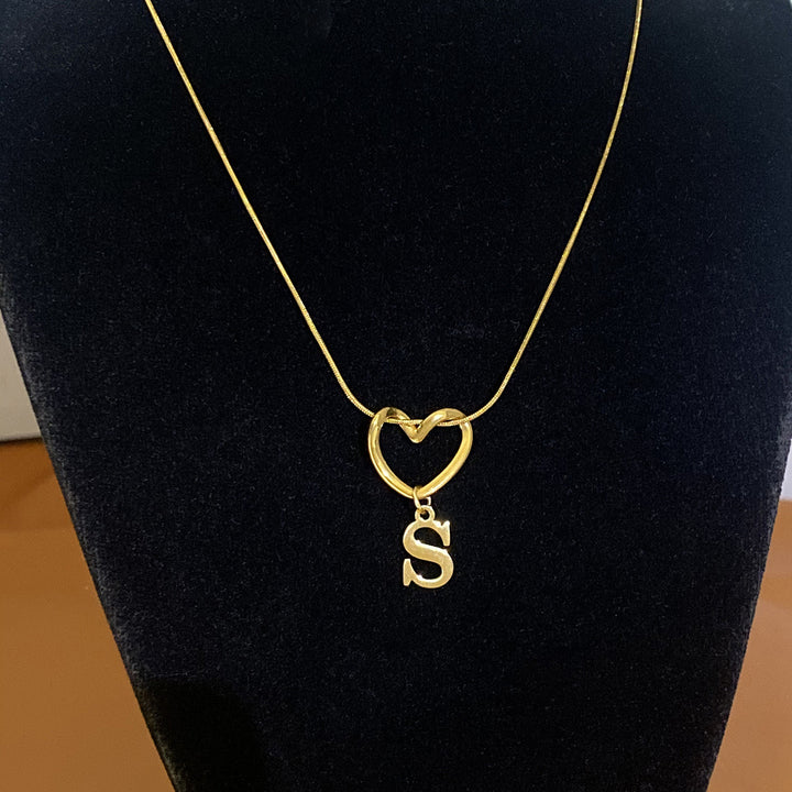 Heart & Initial Choker Set (Light Luxury Niche Personalized Necklace)