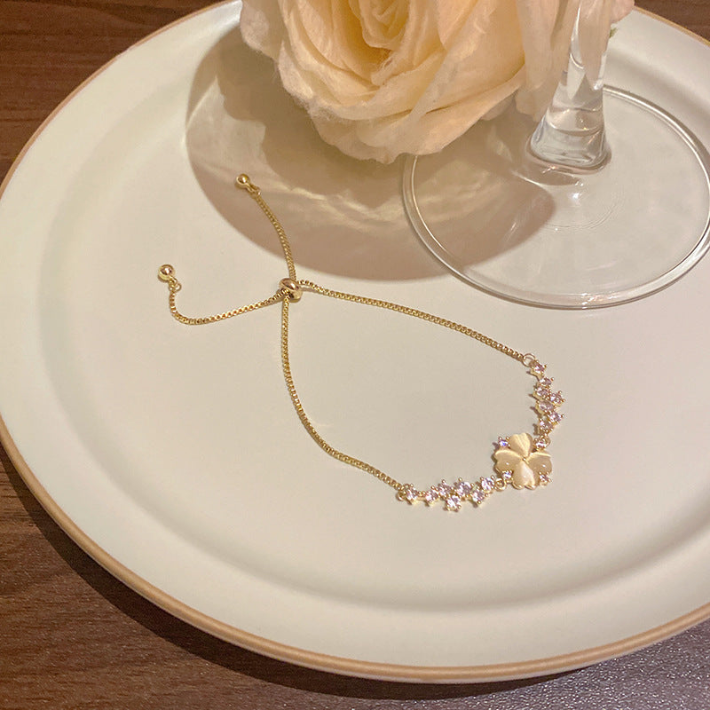 Multi‑Style Butterfly & Flower Adjustable Pull‑Chain Bracelet