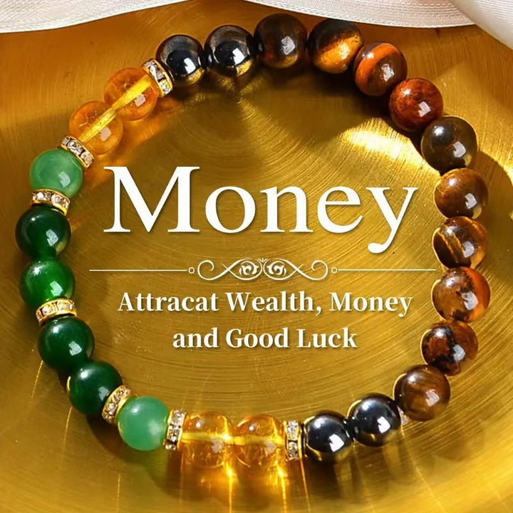Wealth‑Attracting Multi‑Gemstone Beaded Bracelet