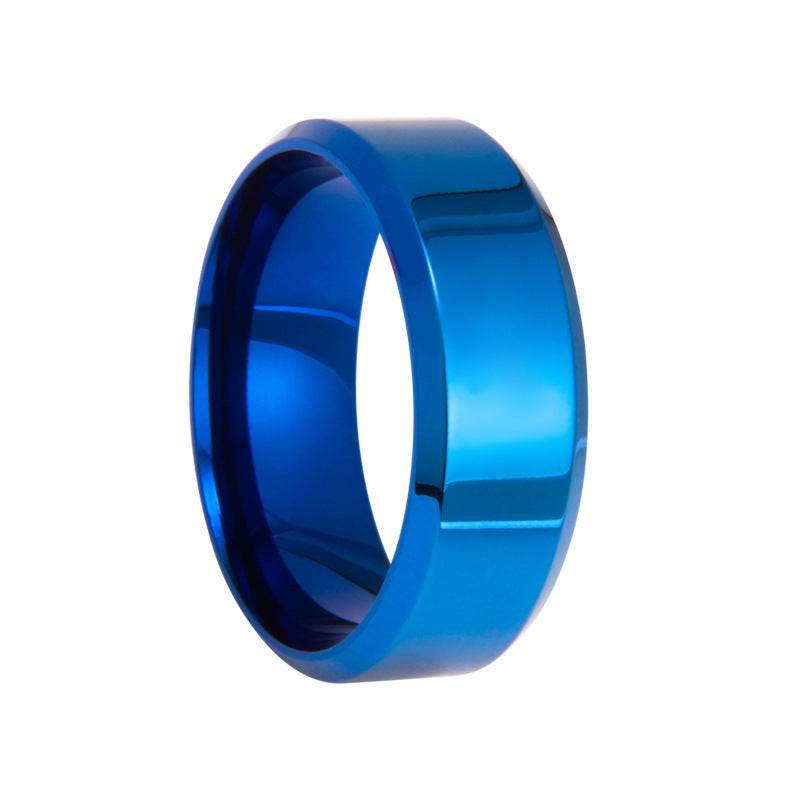 Multi-Color S925 Sivler Flat Band Ring (Unisex Minimalist Statement Band)
