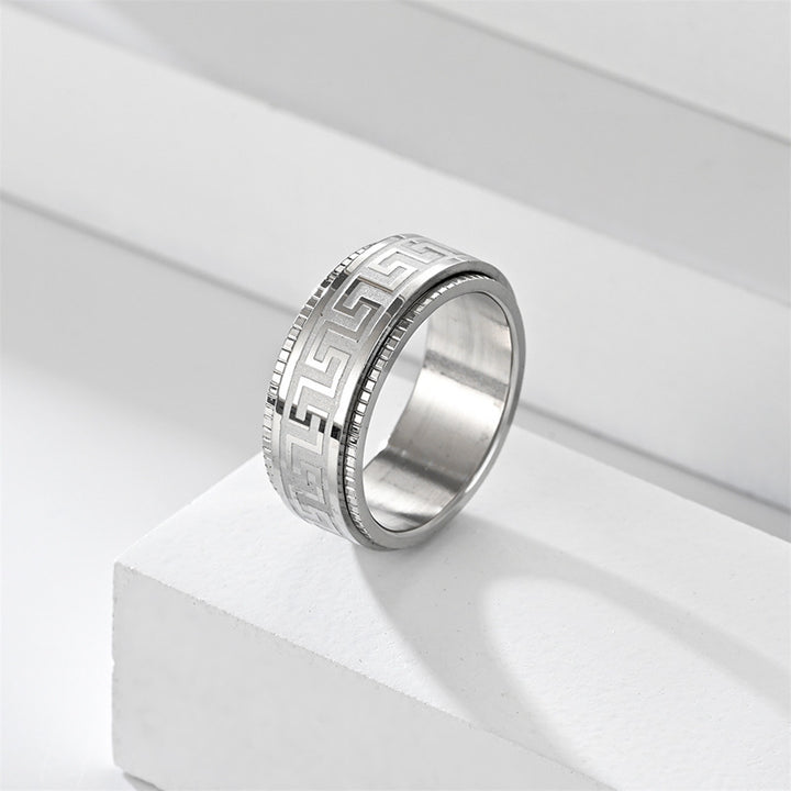 Greek Key Spinner Fidget Ring