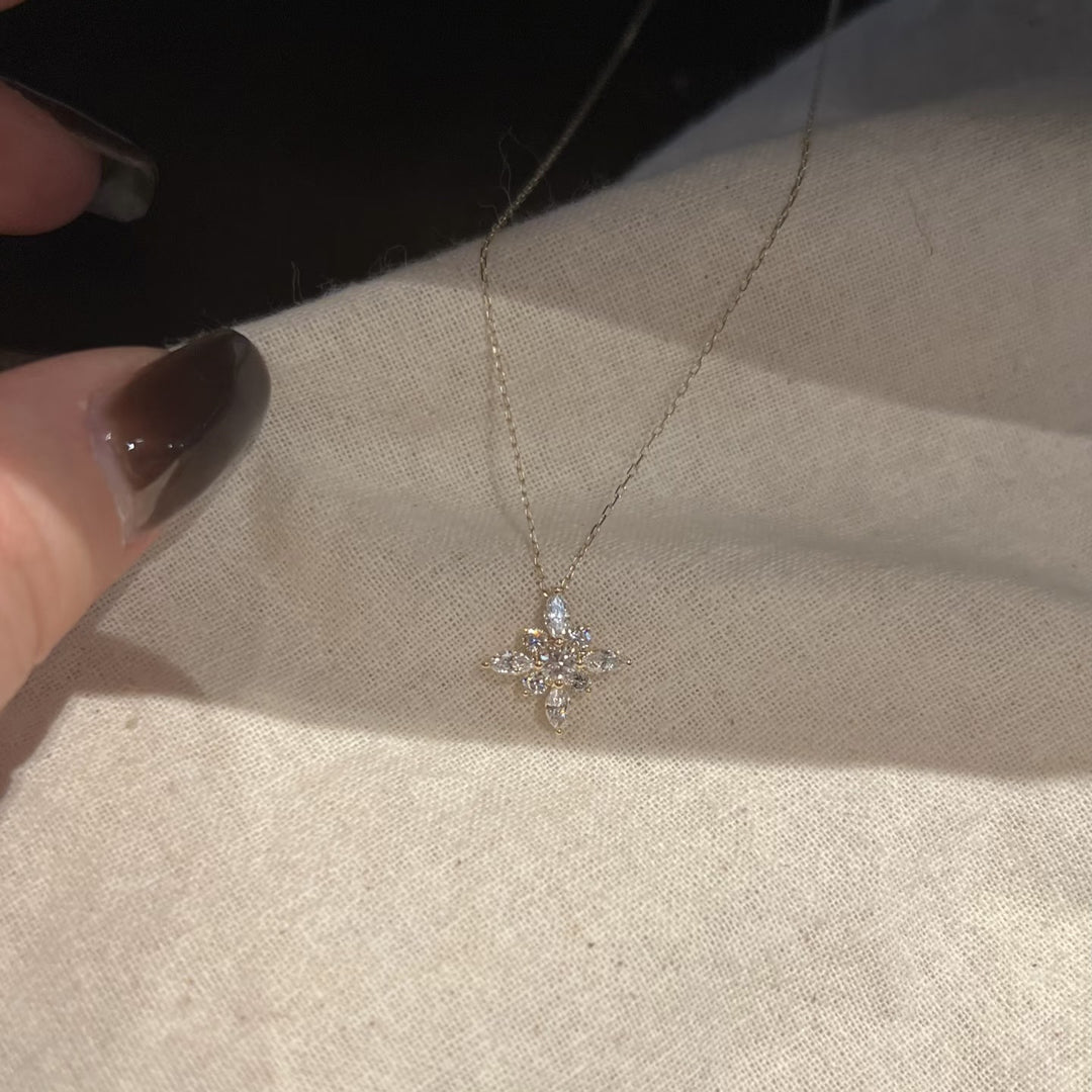 Star‑Shaped Flower Diamond Choker Necklace