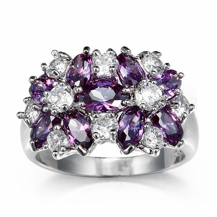 Oval‑Cut Centre Stone Marquise‑Accent Cluster Ring For Women, 8 Color Options
