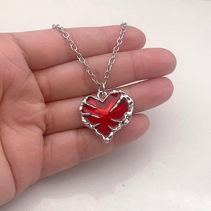 Broken Heart Sword Necklace, Dark Style Sword Through Heart Couple Pendant Set