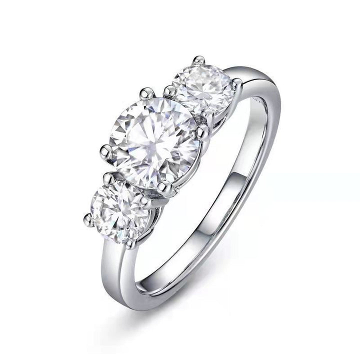 Three-Stone Diamond Statement Ring (Luxury Engagement-Style Gold Band)