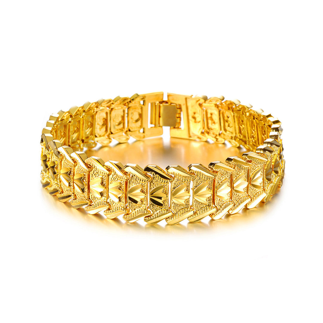 Watchband-Style Engraved Wide Bracelet (Light Luxury Business Personalized Bracelet)
