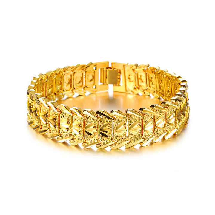 Watchband-Style Engraved Wide Bracelet (Light Luxury Business Personalized Bracelet)