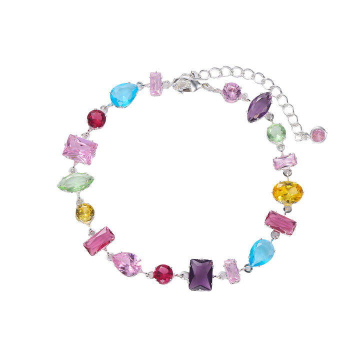 Multicolor Gemstone Shape Bracelet (Dopamine Edgy Jewelry)